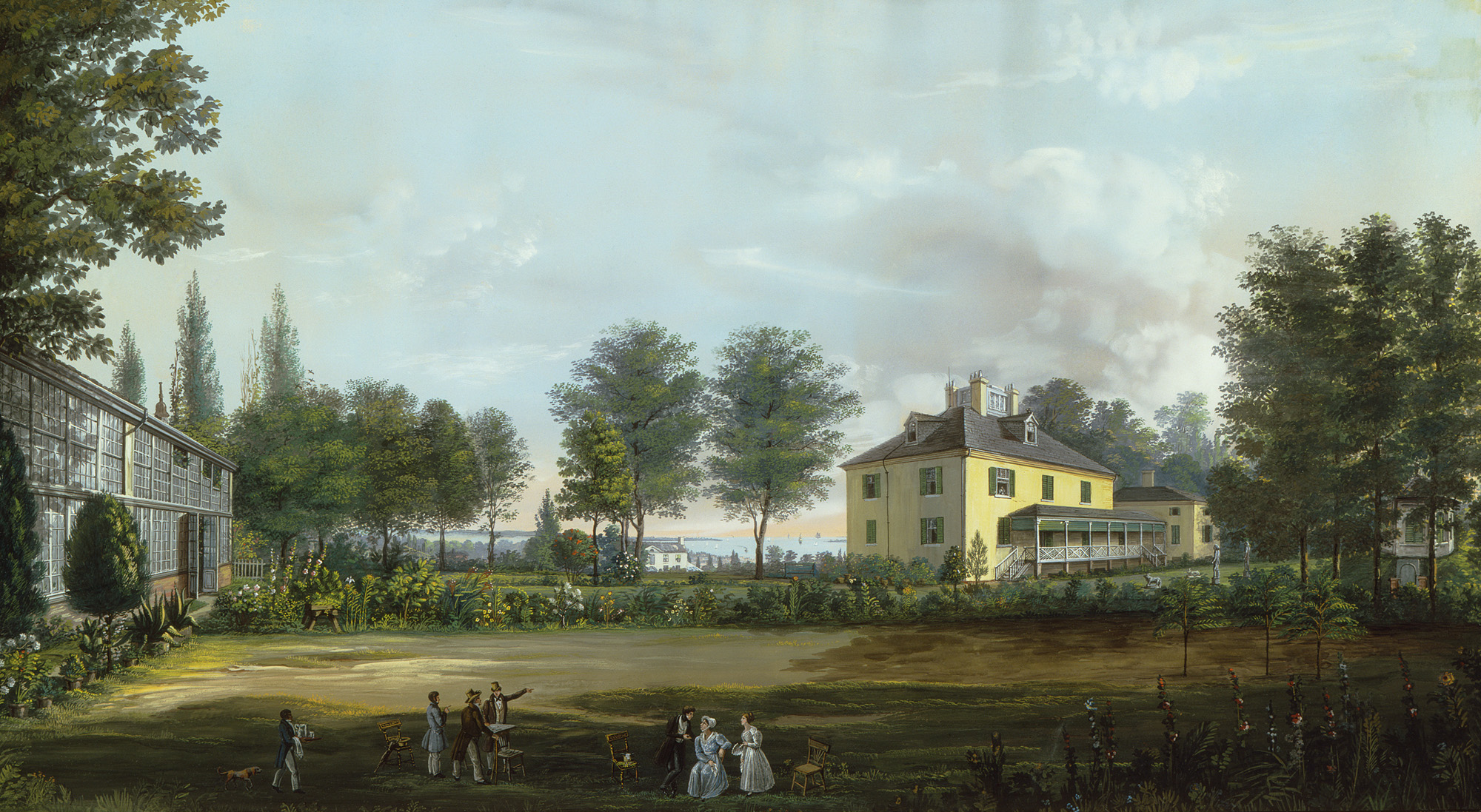 "Harlem, the Country House of Dr. Edmondson," by Nicolino V. Calyo, 1834. Courtesy Winterthur Museum Collections, 1968.0060 A.